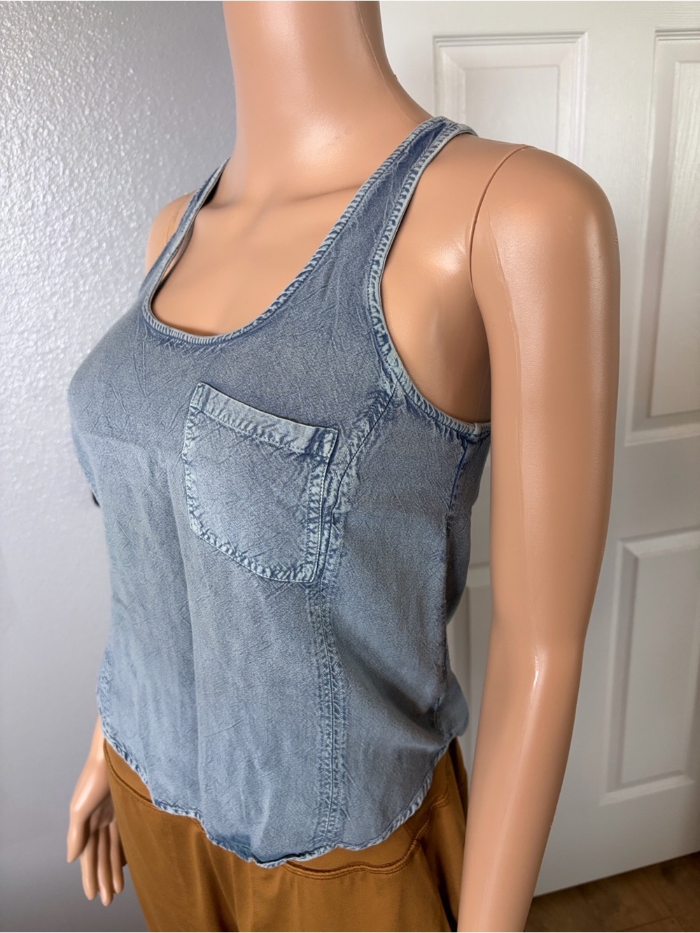 EARTHBOUND Blue Sleeveless Crop Tank Top